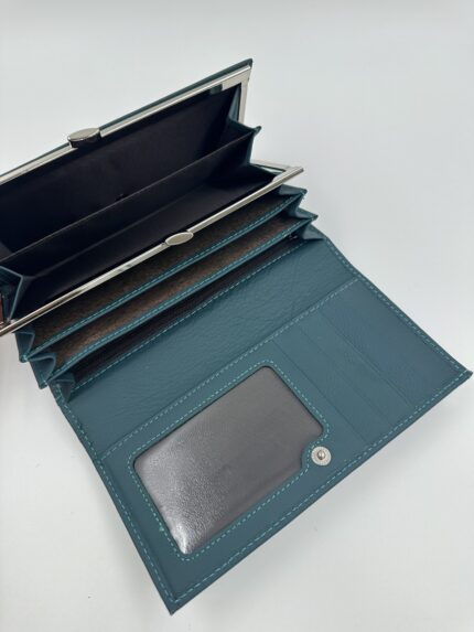 Дамски портфейл от естествена кожа в син цвят – J016 MD Style