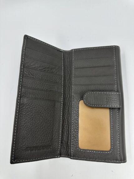 Дамски портфейл от естествена кожа в сиво MD Style