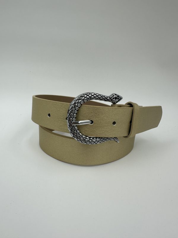 Дамски колан от еко кожа златист 110 см MD Style