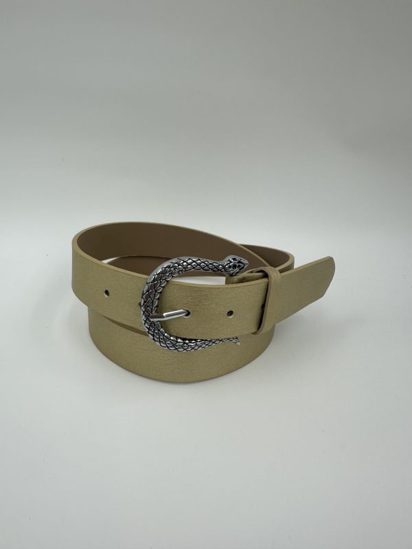 Дамски колан от еко кожа златист 110 см MD Style