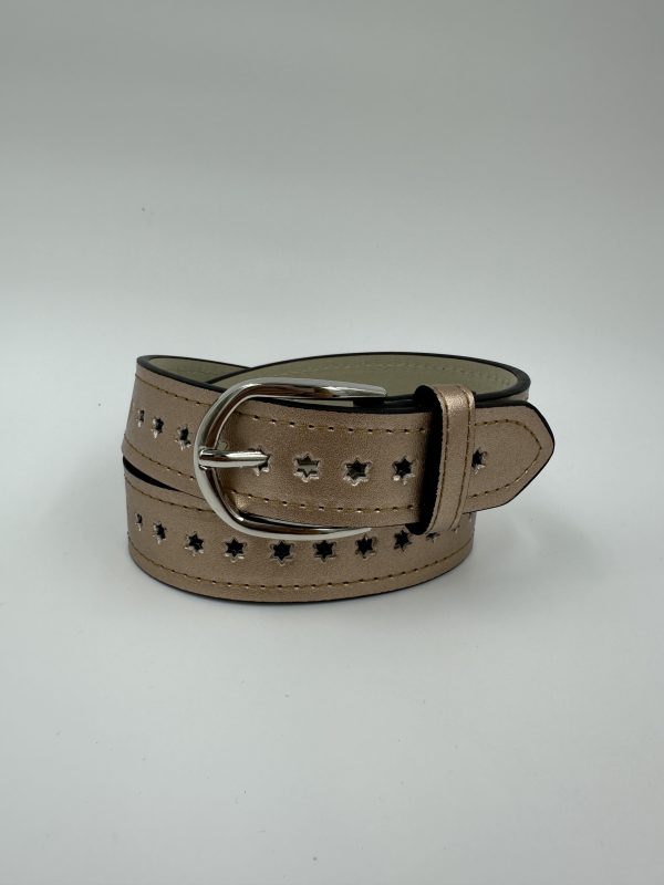 Дамски колан от еко кожа розово злато 105 см MD Style