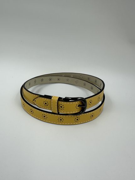 Дамски колан от еко кожа жълт 105 см MD Style