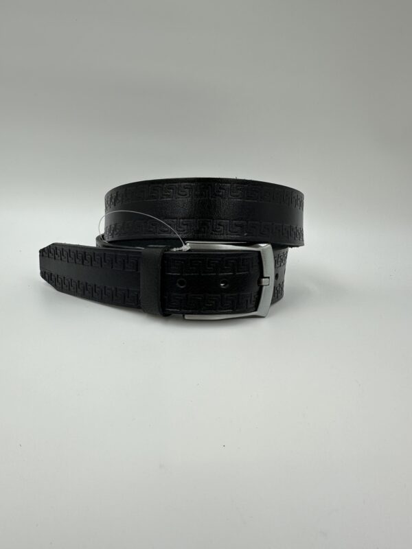 Мъжки колан от естествена кожа, черен MD Style