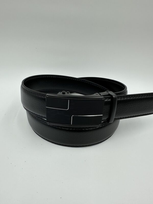 Мъжки колан от еко кожа с автоматично закопчаване, черен MD Style