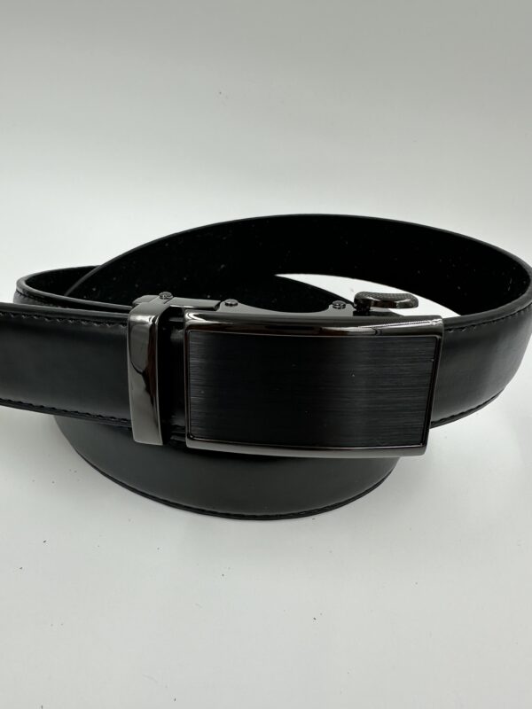 Мъжки колан от еко кожа с автоматично закопчаване, черен MD Style