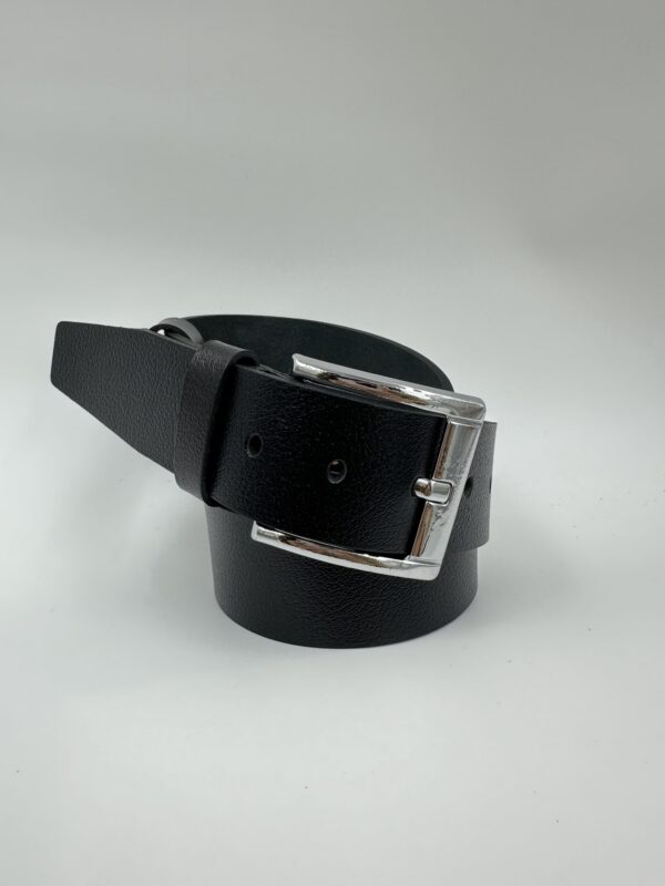 Мъжки колан от естествена кожа, черен MD Style