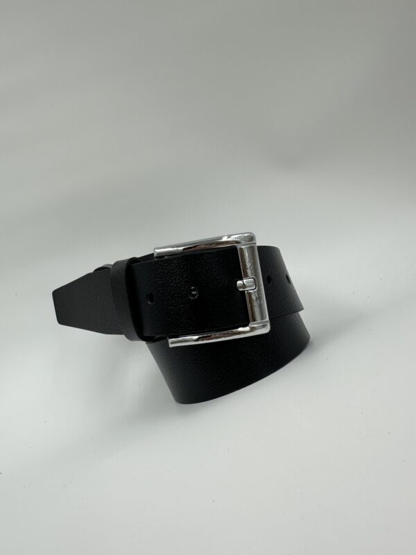Мъжки колан от естествена кожа, черен MD Style