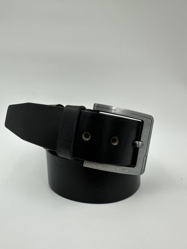 Мъжки колан от естествена кожа, черен MD Style