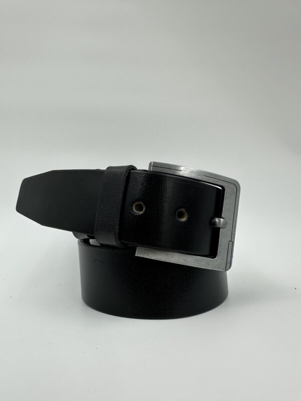 Мъжки колан от естествена кожа, черен MD Style