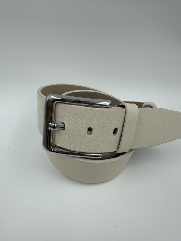 Мъжки колан от естествена кожа, бежов MD Style