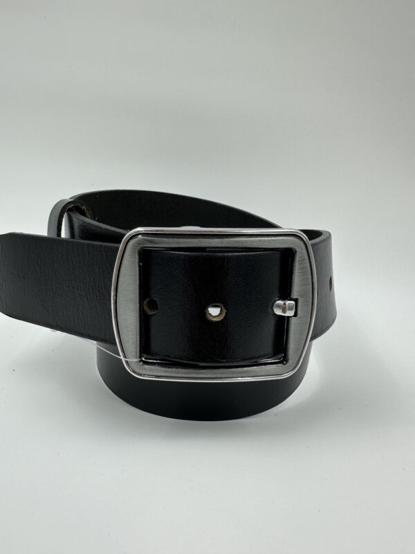 Мъжки колан от естествена кожа, черен MD Style