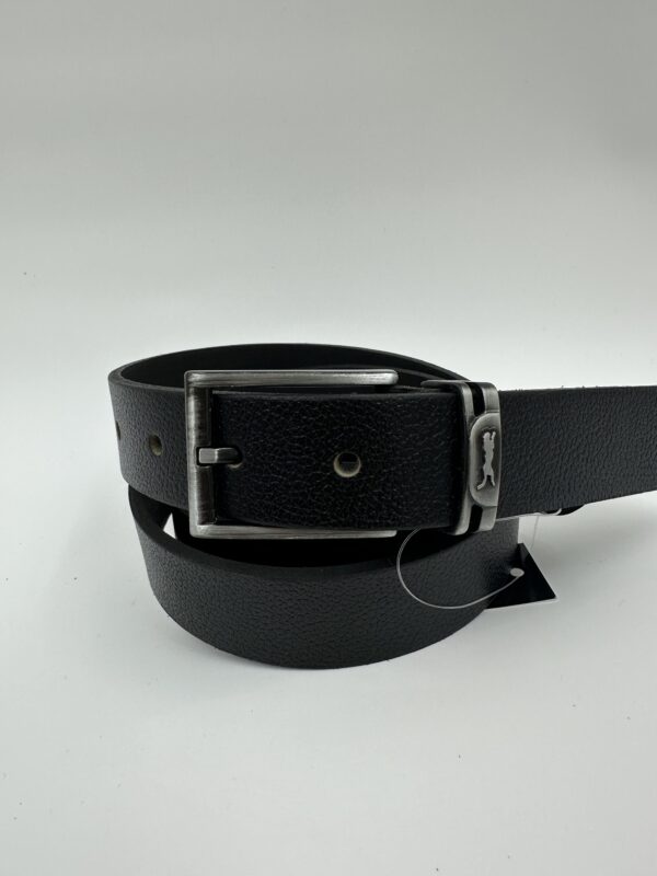 Мъжки колан от естествена кожа, черен MD Style