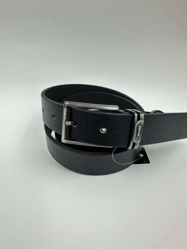 Мъжки колан от естествена кожа, черен MD Style