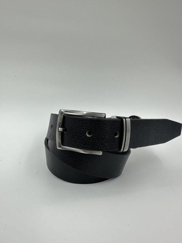 Мъжки колан от естествена кожа, черен MD Style