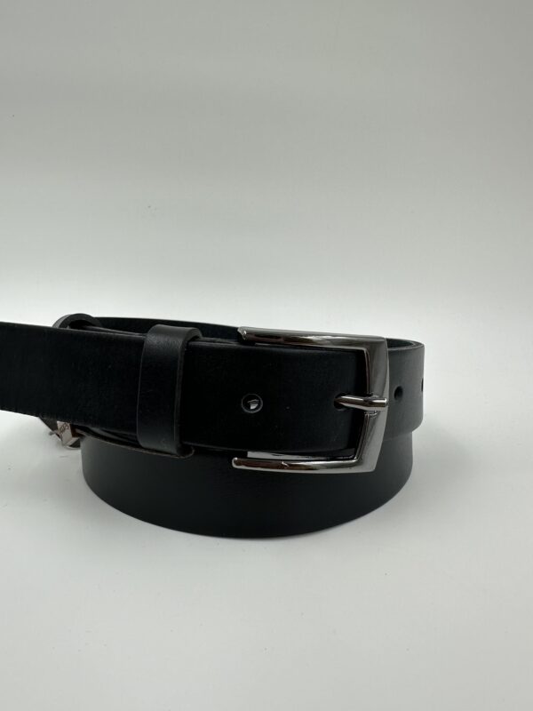 Мъжки колан от естествена кожа, черен MD Style
