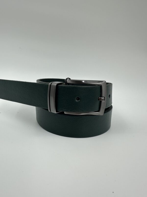 Мъжки колан от естествена кожа, зелен MD Style