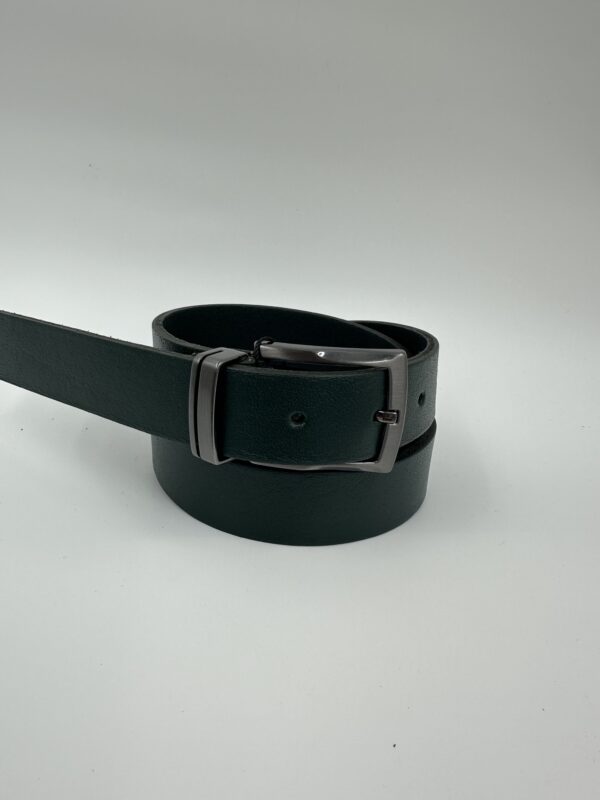 Мъжки колан от естествена кожа, зелен MD Style