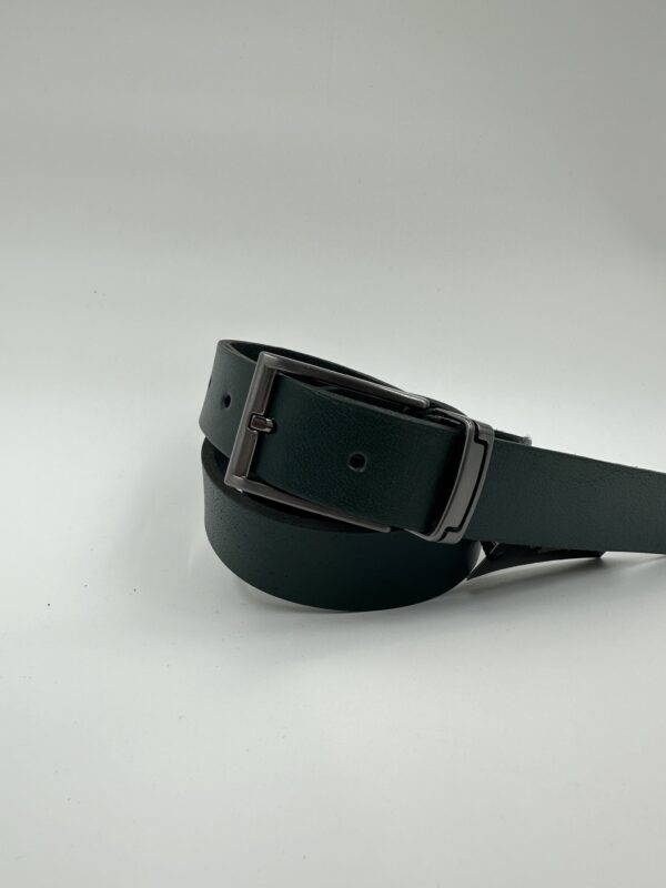 Мъжки колан от естествена кожа, зелен MD Style