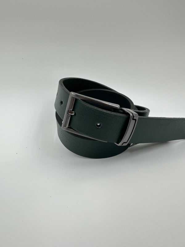 Мъжки колан от естествена кожа, зелен MD Style