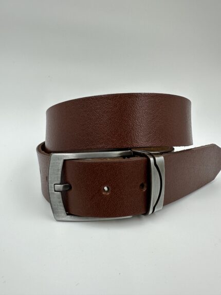 Мъжки колан от естествена кожа, кафяв MD Style