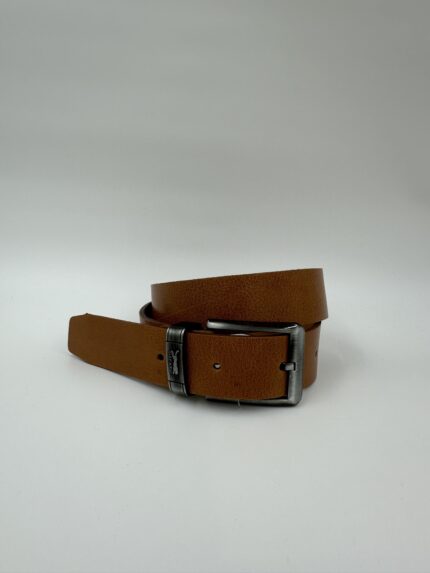 Мъжки колан от естествена кожа, сив MD Style