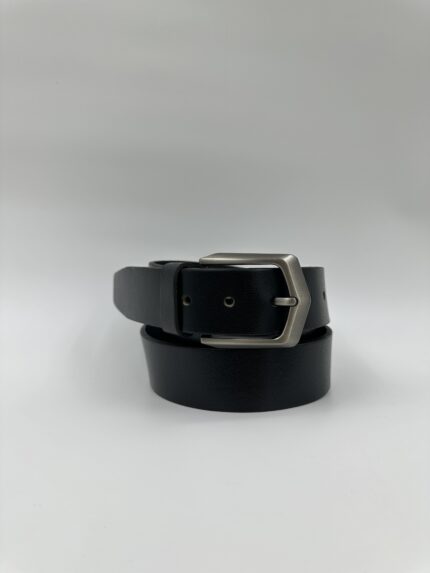 Мъжки колан от естествена кожа, черен MD Style