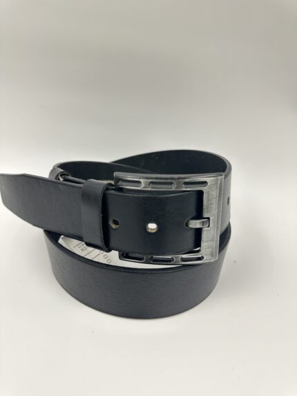 Мъжки колан от естествена кожа, черен MD Style