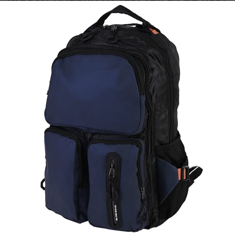 Спортна раница от текстил в тъмно син цвят MD Style