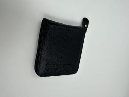 Мъжки портфейл от естествена кожа черен цип MD Style