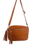 Дамска кросбоди чанта от естествена кожа в оранжев цвят – код: MD0005 MD Style