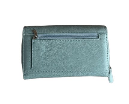 Дамски портфейл от естествена кожа в синьо-зелен цвят – код: MDW1000-6 MD Style