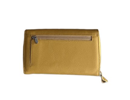 Дамски портфейл от естествена кожа в цвят горчица – код: MDW1000-2 MD Style