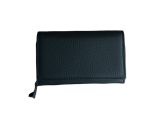 Дамски портфейл от естествена кожа в черен  цвят – код: MDW1000-1 MD Style