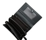 Дамски портфейл от естествена кожа в черен  цвят – код: MDW1000-1 MD Style