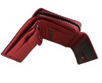 Дамски портфейл от естествена кожа в червен цвят – код: MDW998 MD Style