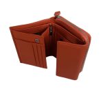 Дамски портфейл от естествена кожа в цвят червен портокал – код: MDW998-5 MD Style