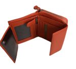 Дамски портфейл от естествена кожа в цвят червен портокал – код: MDW998-5 MD Style