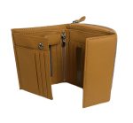 Дамски портфейл от естествена кожа в цвят горчица – код: MDW998-2 MD Style