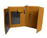 Дамски портфейл от естествена кожа в цвят горчица – код: MDW998-2 MD Style