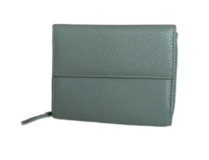 Дамски портфейл от естествена кожа в синьо-зелен цвят - код: MDW998-4