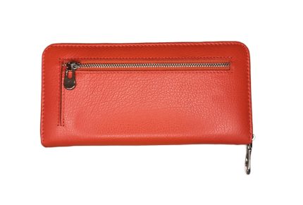 Дамско портмоне от естествена кожа в цвят червен портокал – код: MDW5201 MD Style