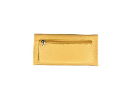 Дамско портмоне от естествена кожа в горчичено жълт цвят – код: MDW501-2 MD Style