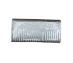 Лачено дамско портмоне от естествена кожа в сребрист цвят – код: MDW-FE826 MD Style