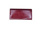 Лачено дамско портмоне от естествена кожа в червен цвят – код: MDW-FE826-3 MD Style