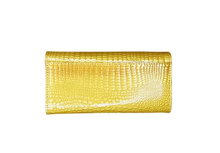 Лачено дамско портмоне от естествена кожа в златист цвят – код: MDW-FE826-5 MD Style