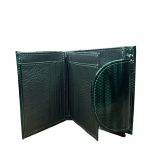 Лачено дамско портмоне от естествена кожа с ефектна шарка в зелен цвят – код – MDW-JXG44-1-3 MD Style