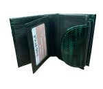 Лачено дамско портмоне от естествена кожа с ефектна шарка в зелен цвят – код – MDW-JXG44-1-3 MD Style