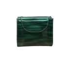 Лачено дамско портмоне от естествена кожа с ефектна шарка в зелен цвят – код – MDW-JXG44-1-3 MD Style