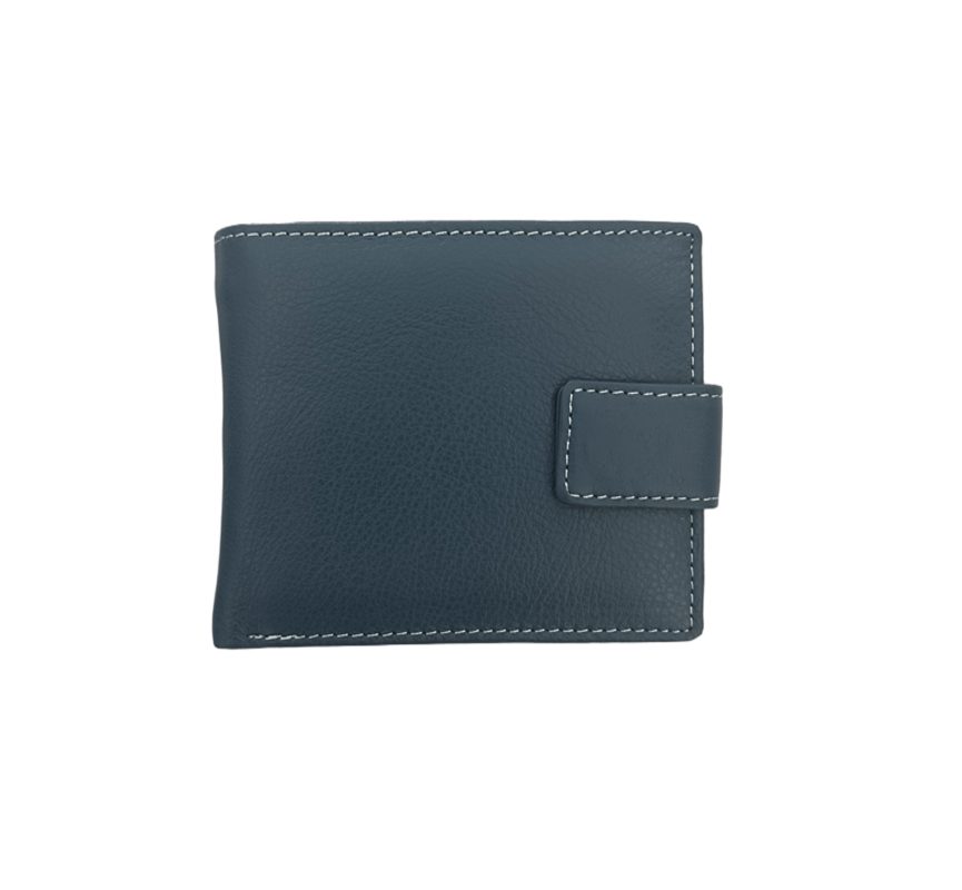 Мъжки портфейл от естествена кожа в син цвят – код: MDW-208В MD Style