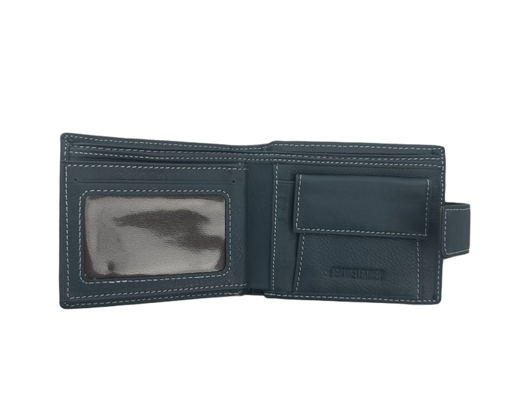 Мъжки портфейл от естествена кожа в син цвят – код: MDW-208В MD Style